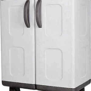 Δίφυλλη Ντουλάπα Ήβη Πλαστική Γκρι / Ανθρακί 73x44x96cm