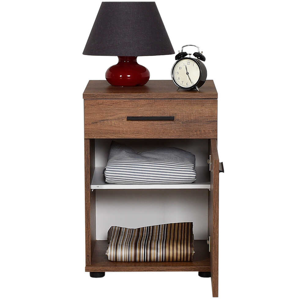 ΚΟΜΟΔΙΝΟ ΜΕ ΣΥΡΤΑΡΙ ΚΑΙ ΠΟΡΤΑΚΙ ADORE-511 ΜΕΛΑΜΙΝΗ ΧΡΩΜΑ Καρύδι 40Χ40Χ60cm - Image 2