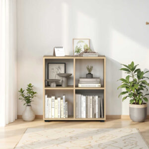 Βιβλιοθήκη με κυβικά σχέδια - Δρυς Φλόριντα 70x72x30 εκ. KTP-022-FF