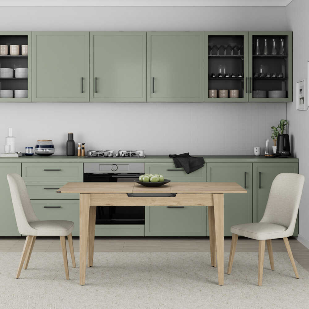 CHIOS IDEA Τραπέζι Κουζίνας Επεκτεινόμενο Ξύλινο Φυσικό FF120(+30)x70x75εκ. - Image 4