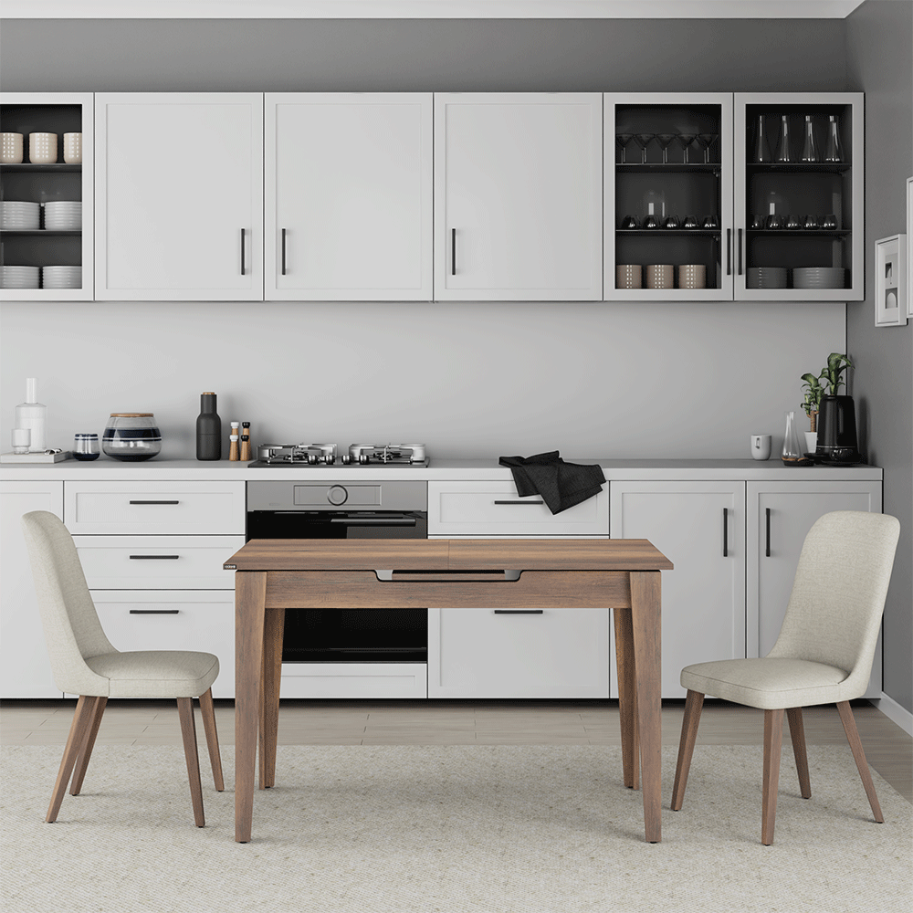 CHIOS IDEA Τραπέζι Κουζίνας Επεκτεινόμενο Ξύλινο ΚΑΡΥΔΙ OO 120(+30)x70x75εκ.