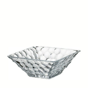 Διακοσμητικό Μπωλ Κρυστάλλινο Marble Διάφανο 26x26cm 26x26x11cm Διάφανο