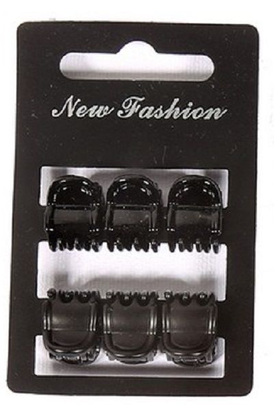 Ro-Ro Accessories Κλάμερ 1 cm σετ 6 τμχ Μαύρο