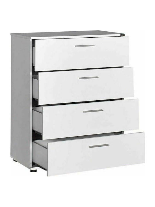 Ξύλινη Συρταριέρα Κρεβατοκάμαρας SFN 540-BB με 4 συρτάρια Λευκή 73x44x96εκ. - Image 2