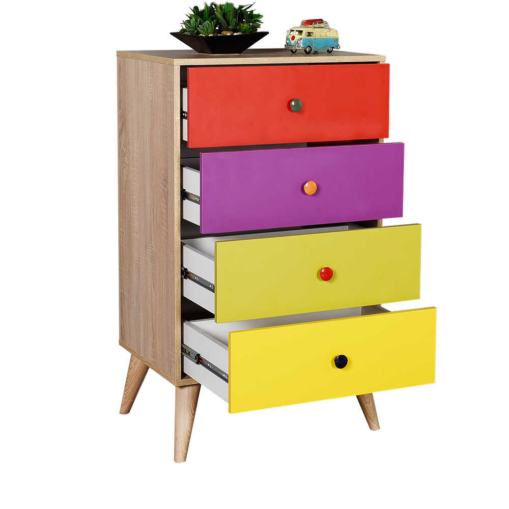 Παιδική Συρταριέρα με 4 Συρτάρια 60x45x104εκ. SFN-940-SX - Image 3