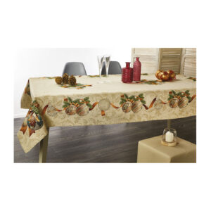 Whitegg XR30 Χριστουγεννιάτικο Τραπεζομάντηλο Υφασμάτινο Μπεζ Μ180xΠ140εκ.