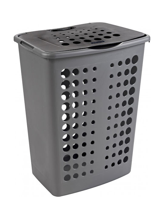 Curver Victor Καλάθι Απλύτων Πλαστικό με Καπάκι 45x34x57cm Γκρι - Image 2