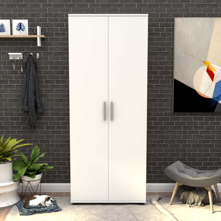 Ξύλινη Παπουτσοθήκη SHC-529-BB με 10 Ράφια Λευκή Μ76xΠ36xΥ187cm - Image 2