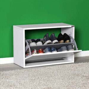 Ξύλινη Παπουτσοθήκη Step με 2 Άσπρη Shc110_DD 60x40X32