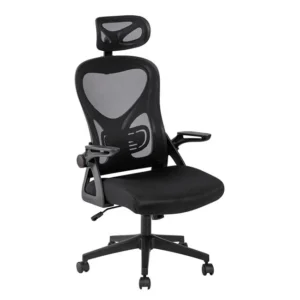 Πολυθρόνα Γραφείου- Διευθυντή, Mesh Μαύρο, Μπράτσα up-down