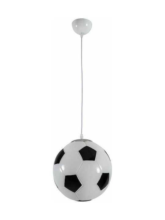 ARlight Μπάλα Μονόφωτο Παιδικό Φωτιστικό Κρεμαστό από Γυαλί 40W με Υποδοχή E27 Ασπρόμαυρη 25cm